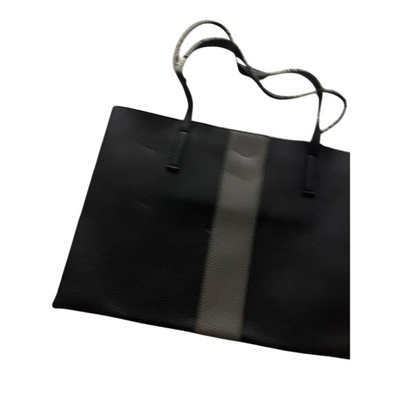 VINCE CAMUTO Black Gray Colorblock Stripe Tote Bag - Picture 2 of 8